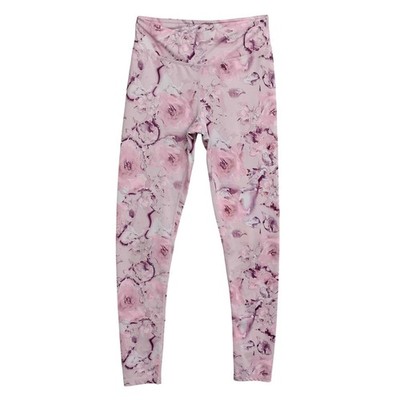 90 Degree By Reflex Girls Leggings Size L (12) Pink Roses Print 
