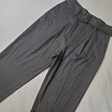 Mango Women's Size 8 NWT Belted Tapered Leg Pants Black