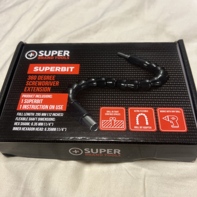 The SuperBit  - The 360 Degree Screwdriver Extension for ANY Angle Open Box NEW