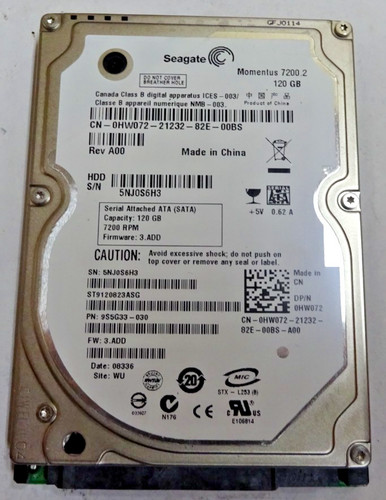 SEAGATE ***5NJoS6H3*** 120 GB *** SATA HDD Notebook 2,5 Zoll #NFP1548