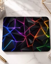 Neon Geometric Gaming Mouse Pad Non Slip Gamer Accessory 8.7 x 7.1 in