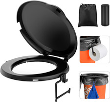 Portable Toilet Seat for 5 Gal Buckets, Camping Toilet Seat with Lid for Adults,