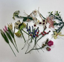 nice lot of millinery flowers Vintage wire stems