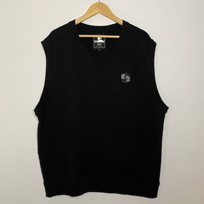 Edwin XL Black Solo Vest Sweater Pullover Sleeveless Jumper Tank Top Japan K-Pop