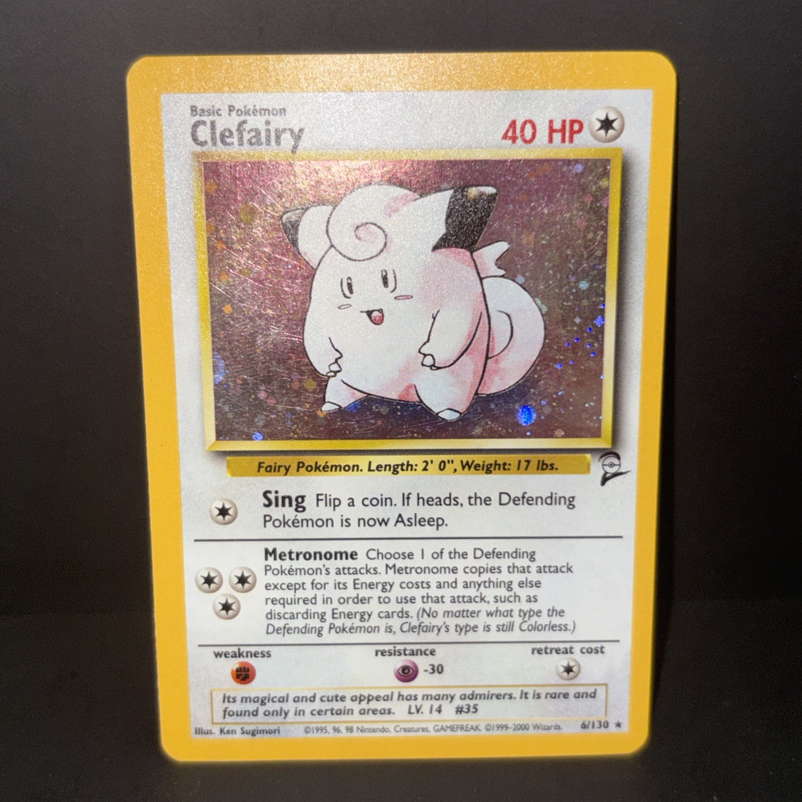 Pokémon TCG Clefairy 6/130 Base Set 2 Holo LP