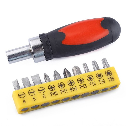 Brand New Ratchet Wrench Screwdriver Portable Tackle Tool With 10 Bits - Picture 4 of 13