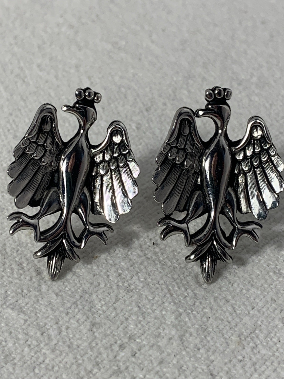 Swank Polish Eagle Cuff Links Features Crowned Ea… - image 1