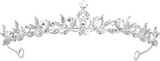 Silver Crystal Tiara Crown for Women - Wedding Hair Accessories, Birthday Crown