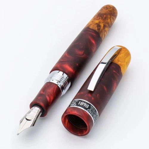 Conklin 1898 Spectra Fusion Fountain Pen in Burgundy with Chrome Trim - Omniflex - product listing photo