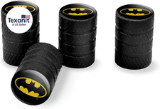 Batman Classic Bat Shield Logo Tire Rim Wheel Aluminum Valve Stem Caps