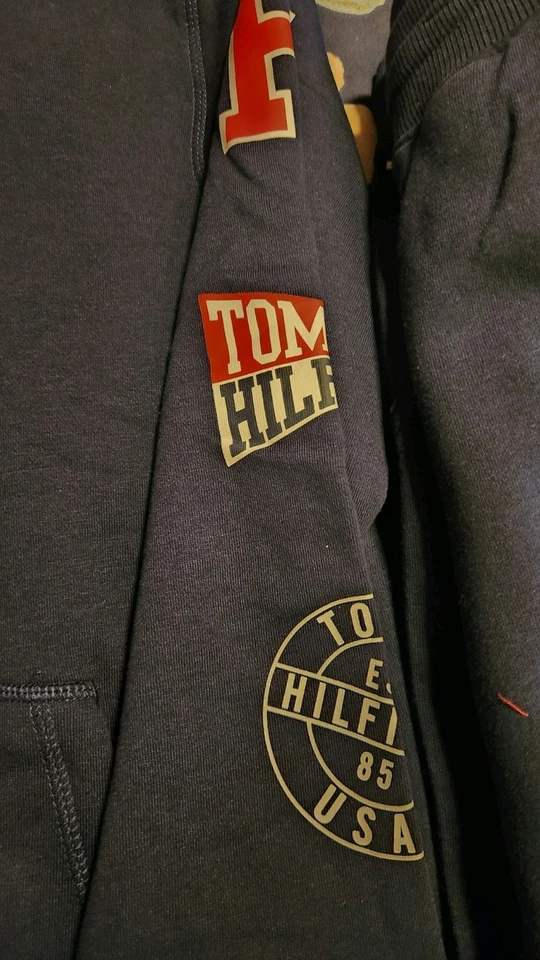 Novo Moletom com Capuz Masculino 2 Peças Multicolorido Tommy Hilfiger Tamanho Grande 14/16 - Imagem 3 de 4