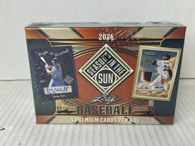2026 Leaf Seasons In The Sun Baseball MLB Factory Sealed Hobby Box 4 Hits G5