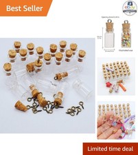 Mini Clear Glass Jars 50pcs 0.5ml with Cork Stoppers for Arts Crafts