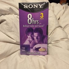 Sony T-160 VHS Tapes 8-Hour Standard Grade 3-Pack Brand New Factory Sealed NOS