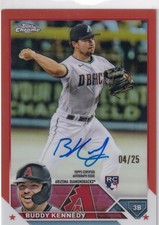 2023 Topps Chrome Baseball RC Orange Wave Auto /25 Diamondbacks Buddy Kennedy