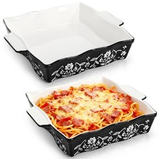 2 Pack Ceramic Baking Dishes, 9" x 9" Casserole Dishes for Oven, Ceramic Bake...