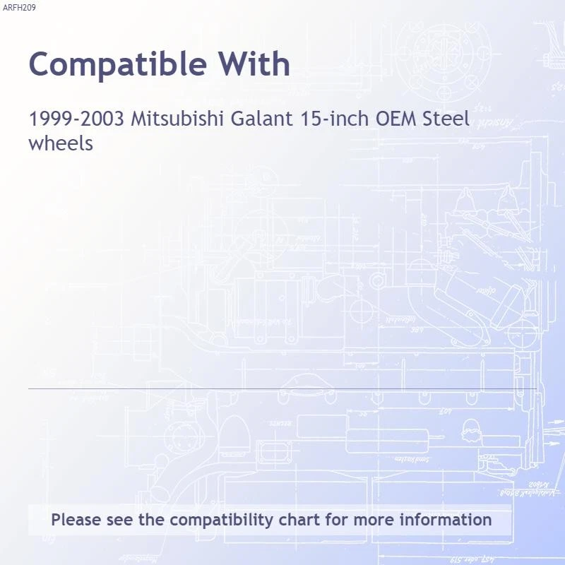 Juego de cuatro cubiertas de rueda de tapacubos plateadas de 15" para 99-03 Mitsubishi Galant (push-on) Foto 3 de 4