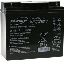 Powery Blei-Gel Akku 12V 18Ah 12V 18Ah/216Wh Lead-Acid Schwarz