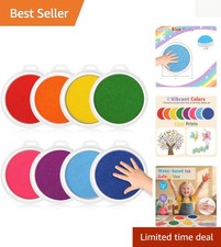 Large 8-Color Ink Pads for Finger Painting Safe, Gentle Art Supplies for Kids