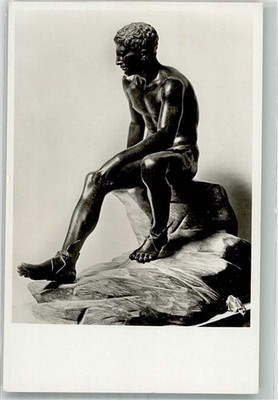 38183759 - Napoli Bronze Sculpture Mercury at Rest in Museo Nazionale Antiquity