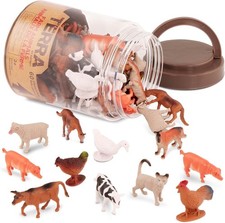 Terra by Battat 60pcs Farm Animals Toy Tube Mini Plastic Barnyard Animal