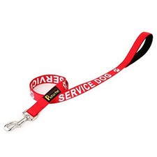 Service Dog Leash with Soft Neoprene Padded RED-SERVICE S:3/4" Wide