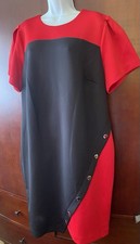 Tommy Hilfiger Women's Colorblocked Asymmetrical Dress Black Size 16W