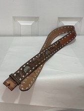 Vintage Brown Tooled Leather Western Belt 40  Cowboy Rodeo Southwestern Style