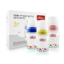 albo anti-colic baby bottle bpa free feeding bottle silicone natural flow nipple