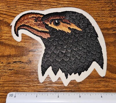 Large Vintage Embroidered on Felt Sew On Bird of Prey Golden Eagle Patch