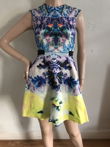 H&M TREND graphic cotton skater dress UK 6 EU 32 US 2 XS BNWT 50's ROCKABILLY - Picture 3 of 10
