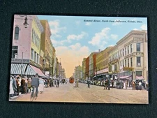 Antique Postcard Summit Street Scene North From Jefferson Toledo OH Trolly B7237