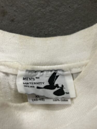 T-shirt premaman parto divertente vintage anni 90 - uomo L - grafica papà incinta - Foto 4 di 7