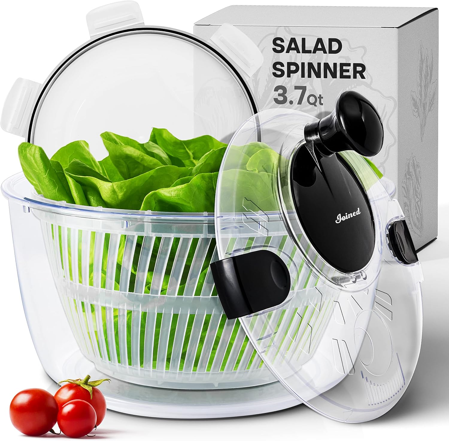 Salad Spinner with Storage Lid, Drain, Bowl, and Colander - Quick and Easy-image