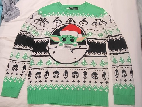 Star Wars Christmas Sweater The Child Grogu Mandalorian Ugly Nerdy Medium