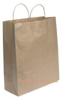 Kraft Paper Bags Shopping 200 16" x 6" x 19" (Queen) Retail Apparel Gift 80#