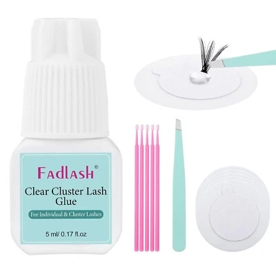 FADLASH Individual Lash Glue for Beginners Cluster Lashes Glue 7-15 Days Lasting