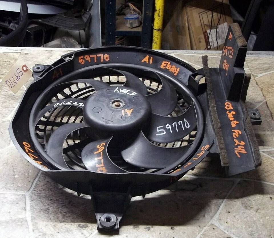 03-06 2003-2006 HYUNDAI SANTA FE ЭЛЕКТРИЧЕСКИЙ ОДИН ЧЕРНЫЙ ВЕНТИЛЯТОР ОХЛАЖДЕНИЯ В СБОРЕ OEM - Изображение 4 из 4