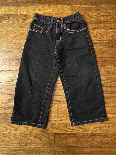 Red Ape Boys Jeans Embroidered Back Pocket Size 7 - Baggy Vintage Jeans - Picture 2 of 10