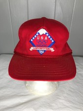 Vintage Team USA Nagano Japan 1998 Winter Olympics Retro 90s Rope Hat Cap US mad