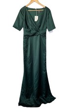 Adrianna Papell Emerald Teen V Neck Short Sleeve Gown Size 6 NWT
