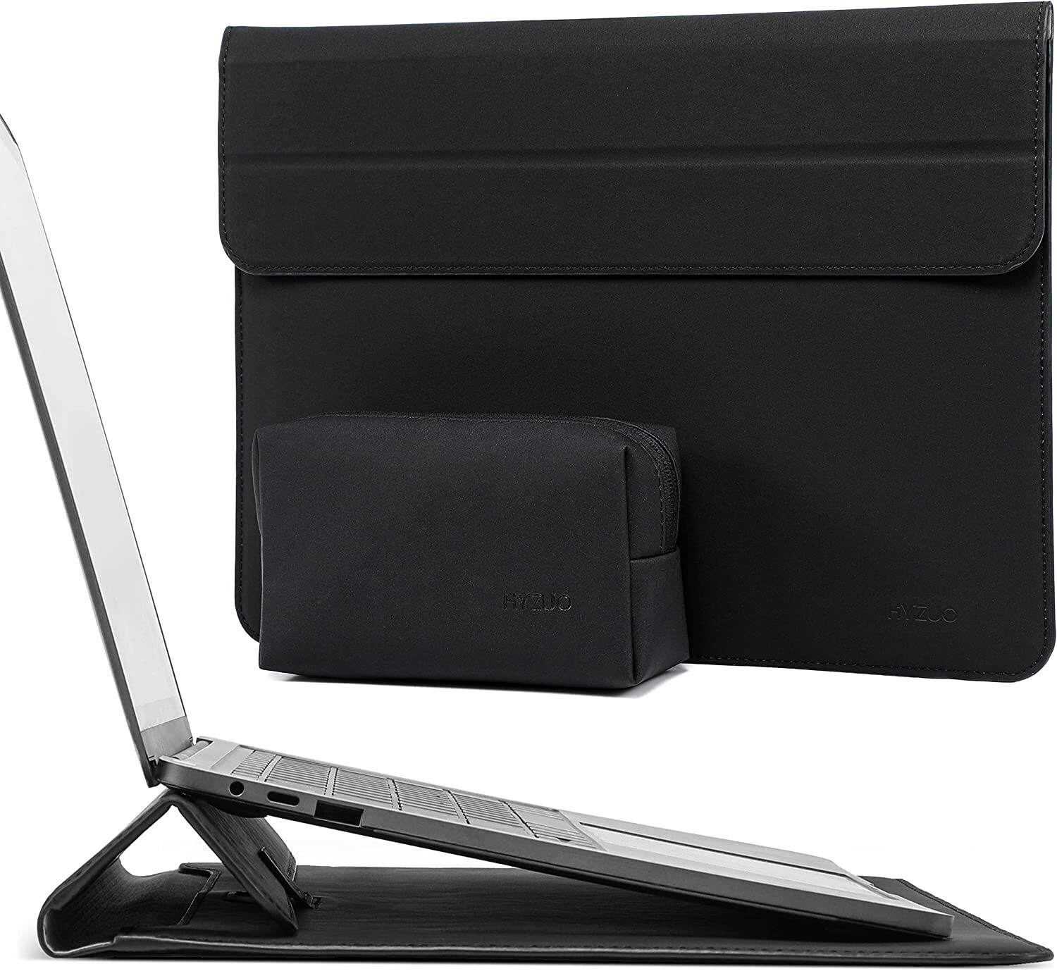 Hyzuo 13 Zoll Laptop Hülle Etui Abdeckung mit Ständer Funktion 13 Zoll, schwarz