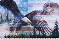 Eagle USA Flag Digital Cuddle  Panel Minky Fabric BT yard X 58 inches Shannon