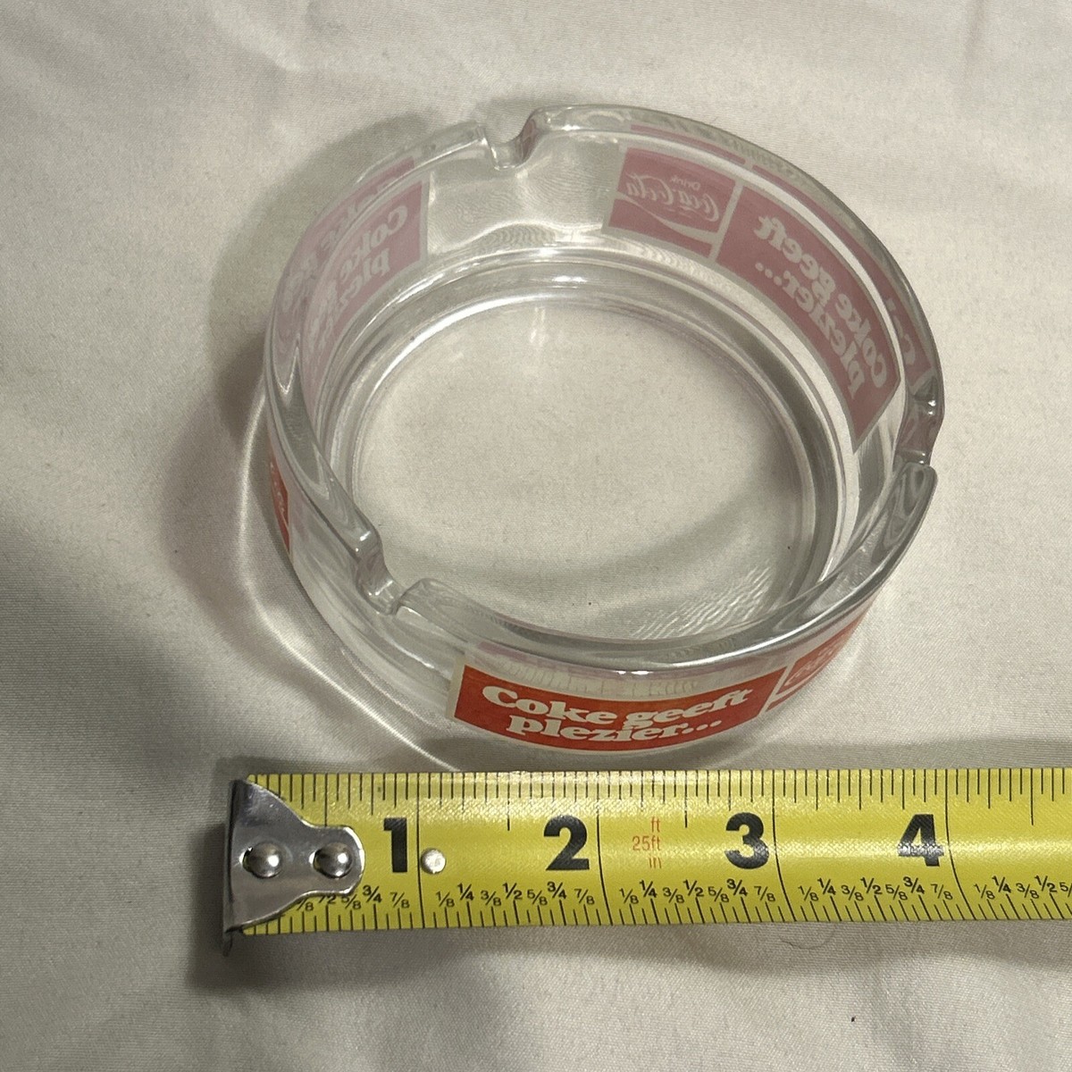 Vintage Coca-Cola Ashtray Coke greedy Plezier Clear With Red | eBay