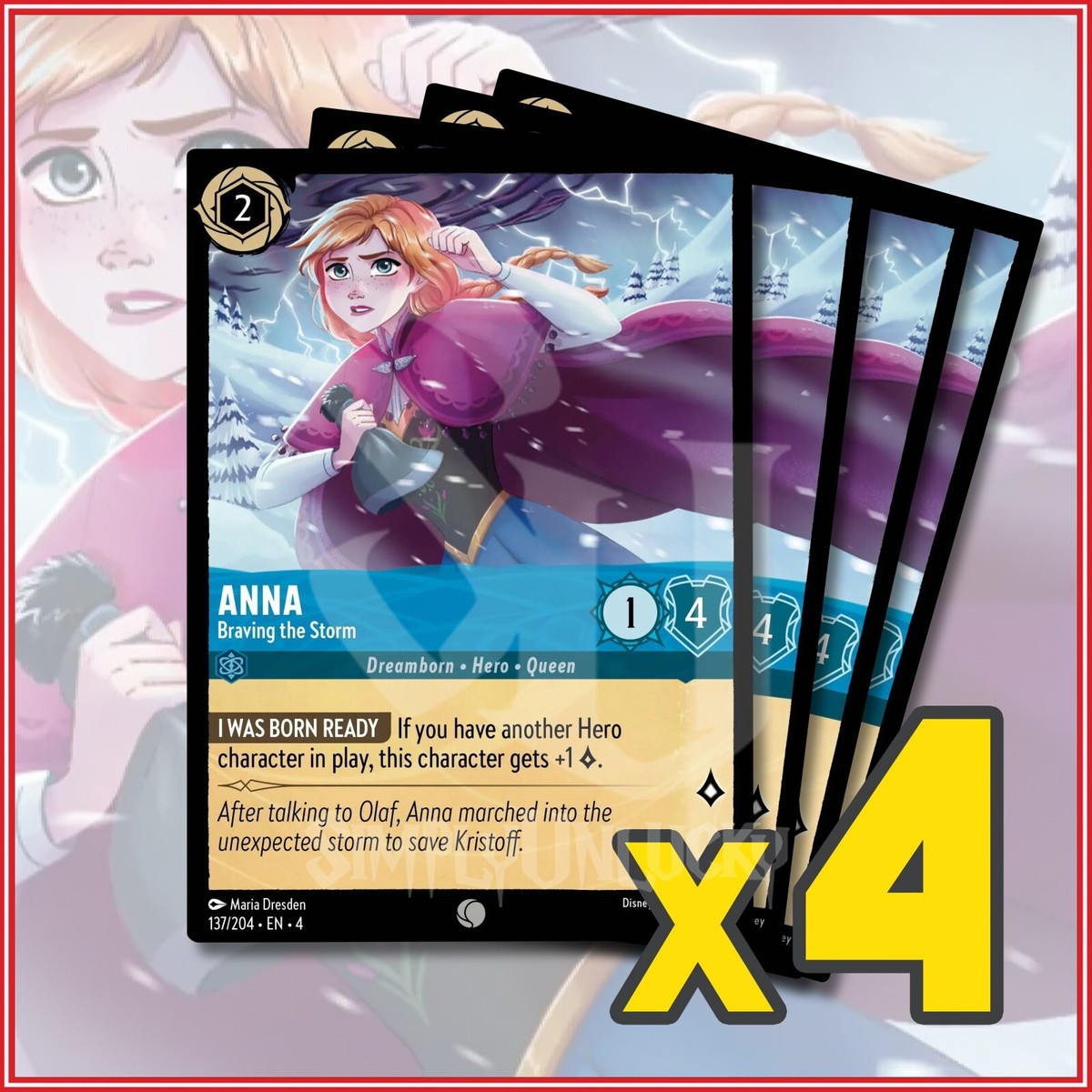 Disney Lorcana TCG: Anna Braving the Storm 137/204 x4 Common