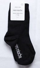 Mini Mioche Unisex Kids Organic Combed Cotton Socks DM3 Black Size 4-7 Years NWT
