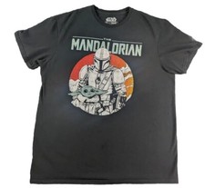 Star Wars The Mandalorian T-Shirt Men's Size Large Black Boba Fett Baby Yoda