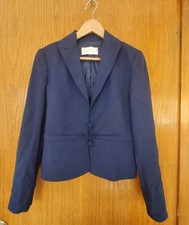 Valentino Blazer Roma Vintage Wool Jacket Blazer Navy Blue Womens Sz 46/10