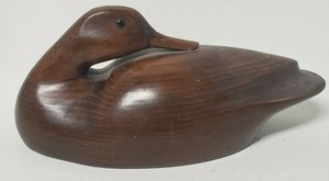 Vtg Decorative Wooden Duck Decoy By Gary E Hall Kathleen Hall In