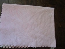 Child of Mine Carter's Baby Plush Blanket Pink White Scalloped Edge Elephant 30"